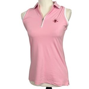 NWT Peter Millar Women's Pink Sleeveless Polo Top SPF